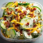 Creamy Cucumber Salad with Bacon and Cheese Recipe