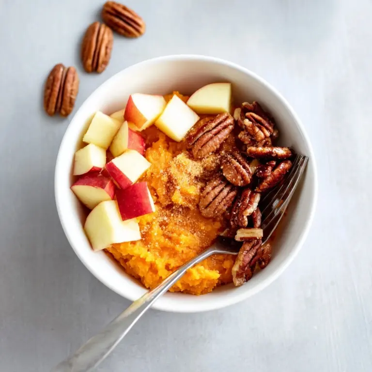 Cozy Fall Sweet Potato Breakfast Bowl with Apple & Pecans