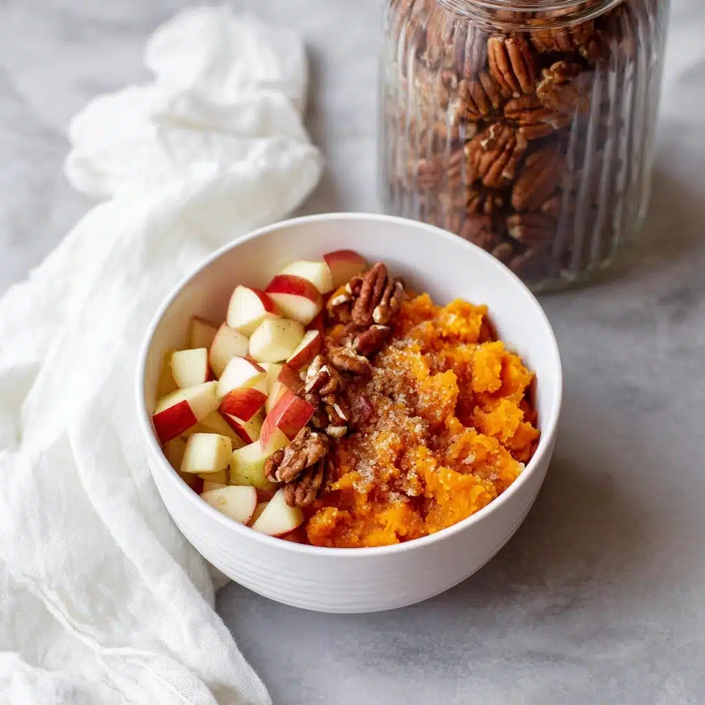 Cozy Fall Sweet Potato Breakfast Bowl with Apple & Pecans - Recipe Image