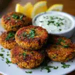 Lemon Chickpea Patties with Yogurt Sauce Recipe