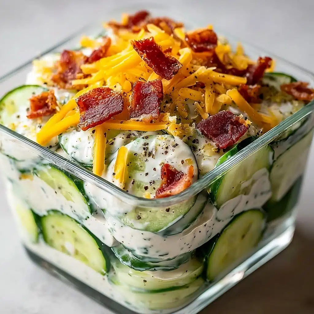 Creamy Cucumber Salad with Bacon and Cheese Recipe - Recipe Image