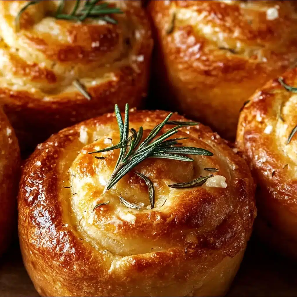 Golden Crust Garlic Rosemary Focaccia Muffins Recipe - Recipe Image