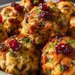 Festive Cranberry Turkey Stuffing Balls Recipe