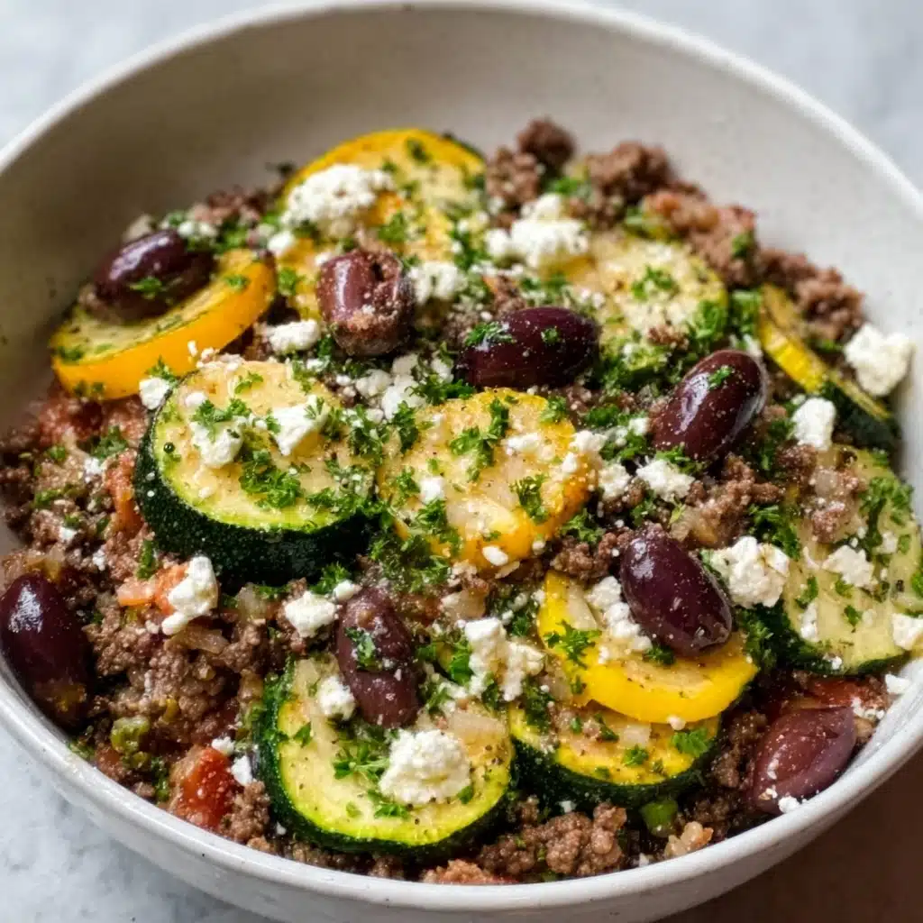Mediterranean Ground Beef Stir-Fry Recipe - Recipe Image
