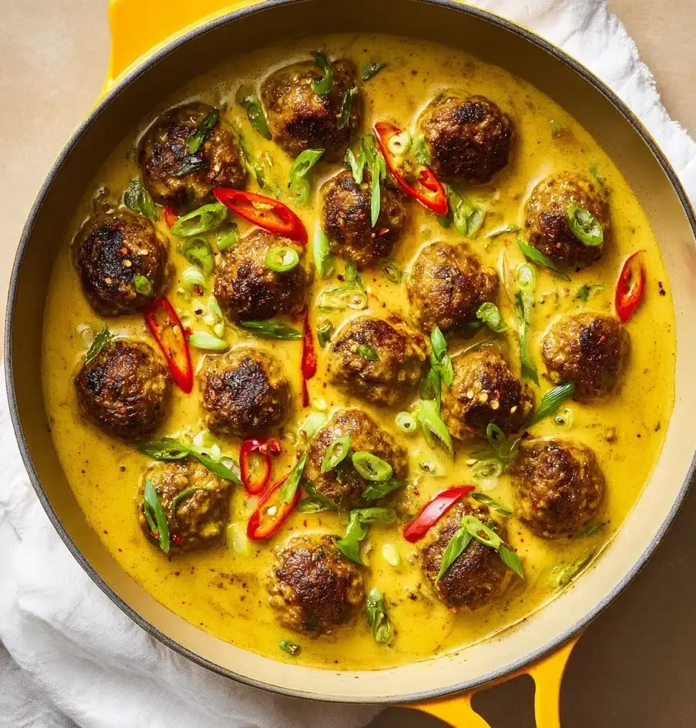 Jerk Meatballs In Coconut Curry Sauce Recipe