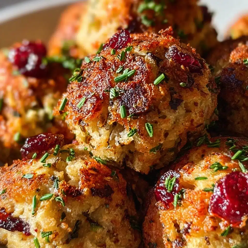 Festive Cranberry Turkey Stuffing Balls Recipe - Recipe Image