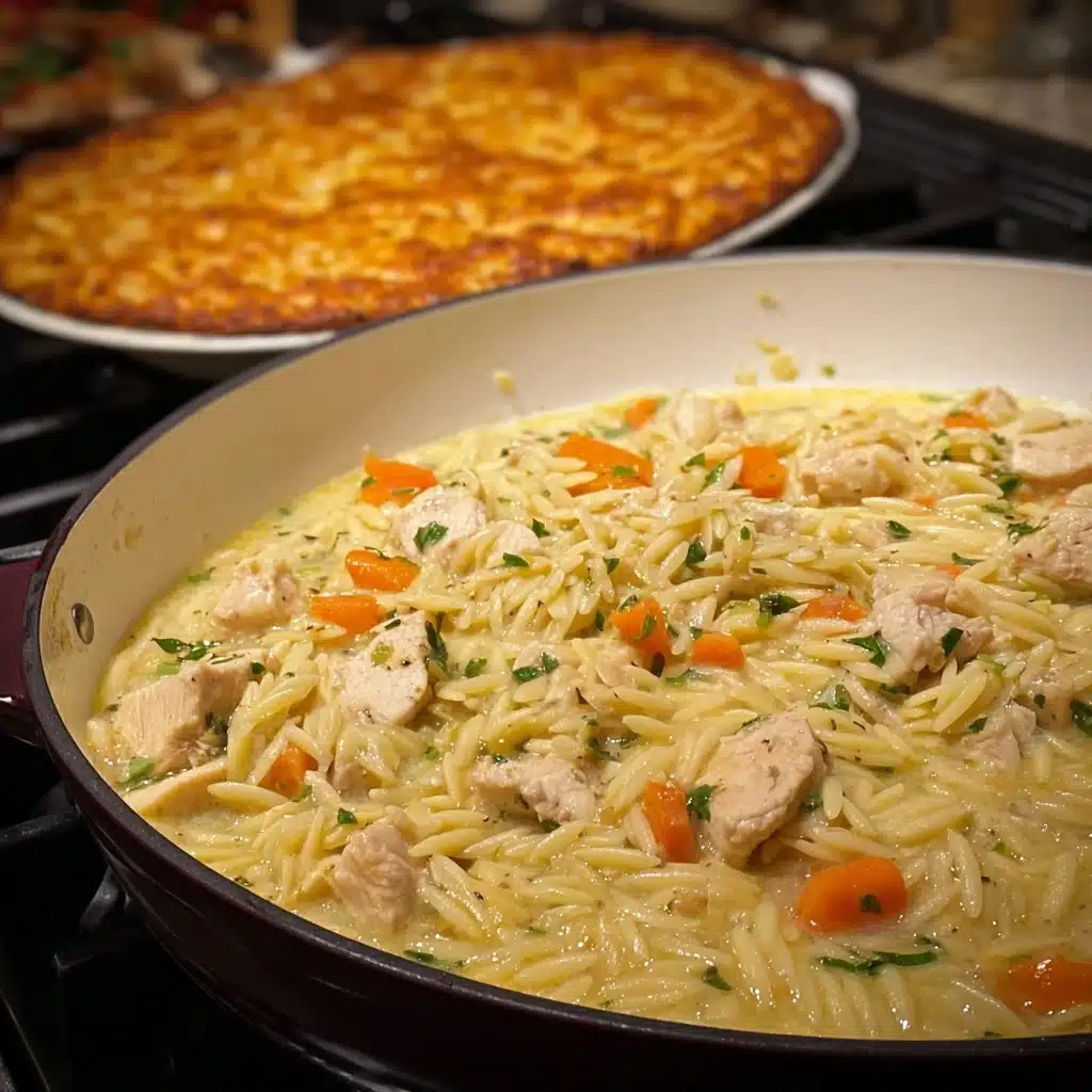 Creamy Chicken Pot Pie Orzo Recipe - Recipe Image