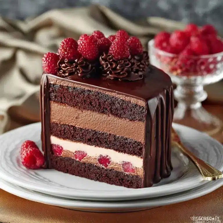 Dark Chocolate Raspberry Mousse Cake Recipe