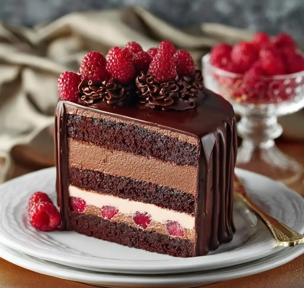 Dark Chocolate Raspberry Mousse Cake Recipe