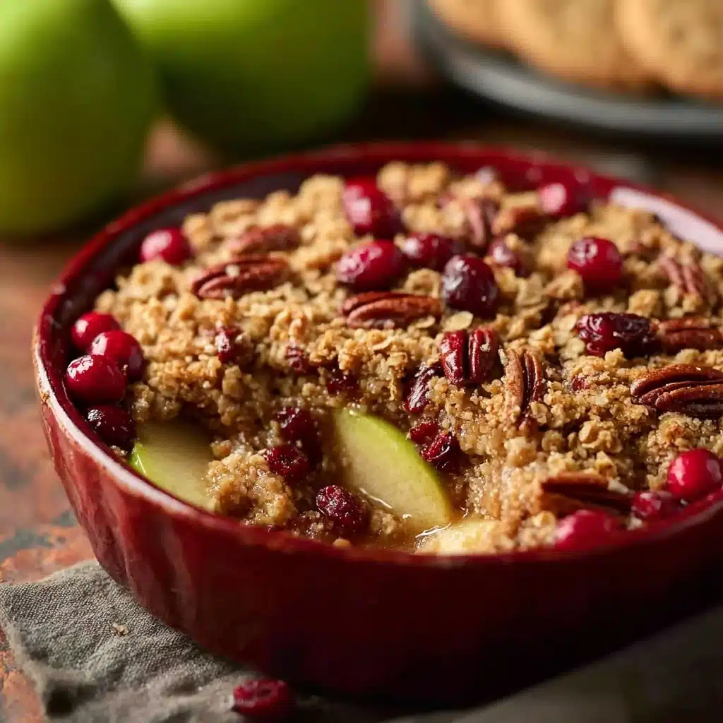 Spiced Cranberry Apple Crumble With Pecan Topping Recipe - Recipe Image