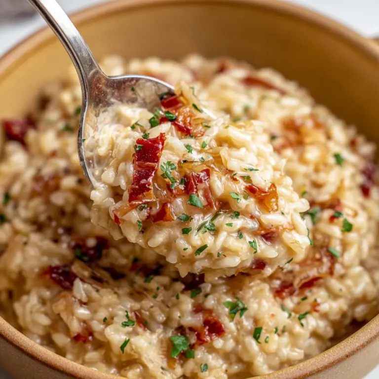 Caramelized Onion, Bacon, and Parmesan Risotto Recipe