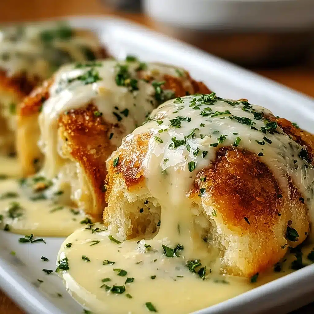 Chicken Pillows with Creamy Parmesan Sauce for Cozy Nights Recipe - Recipe Image