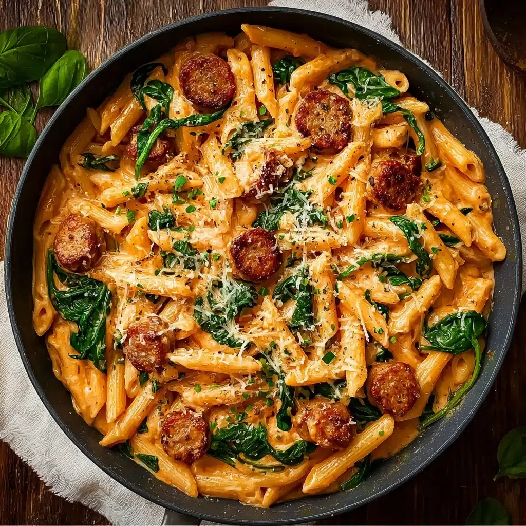 One Pot Creamy Cajun Sausage Pasta (30-Minutes) Recipe - Recipe Image