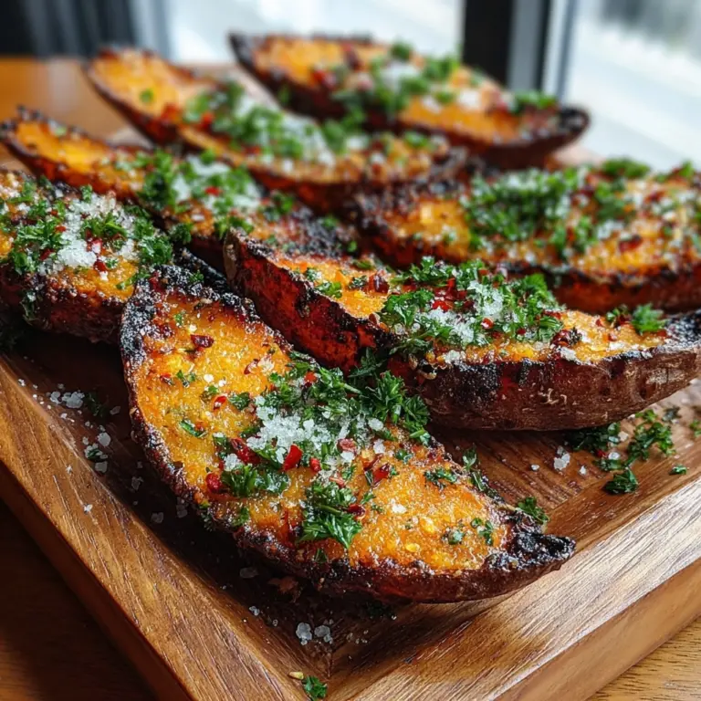 Garlic Parmesan Sweet Potato Wedges Recipe