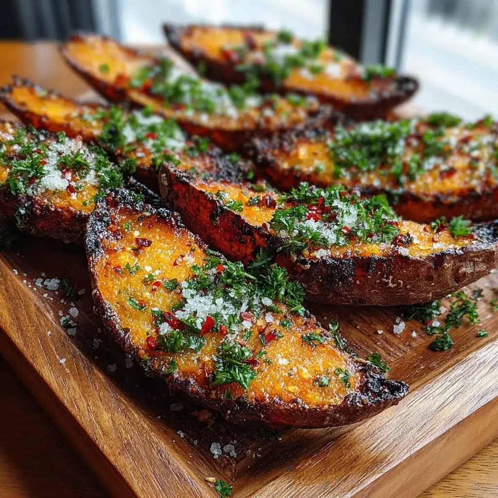 Garlic Parmesan Sweet Potato Wedges Recipe - Recipe Image