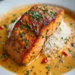 Creamy Roasted Red Pepper Salmon Recipe – Delicious & Easy Recipe