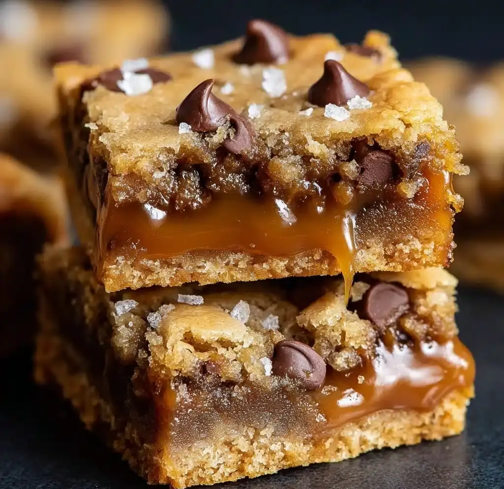 Salted Caramel Chocolate Chip Cookie Bars Recipe