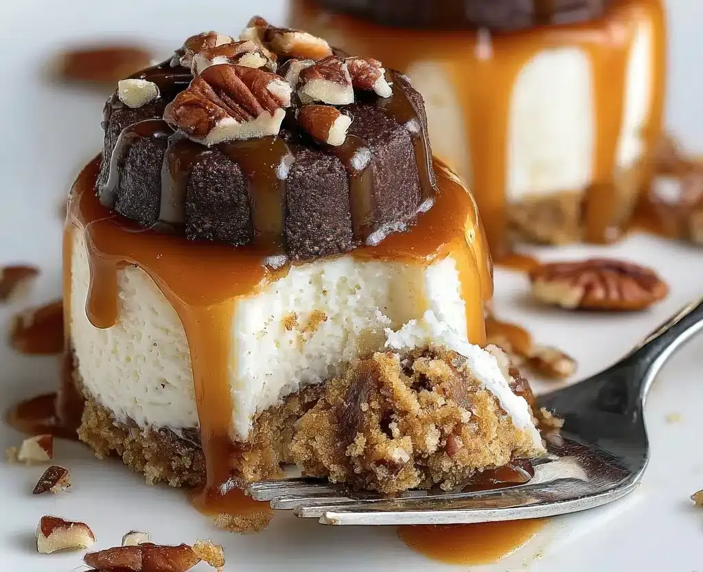 No Bake Turtle Mini Cheesecakes Recipe