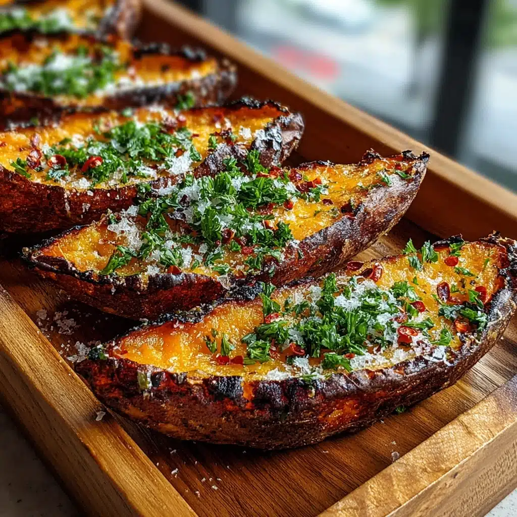 Garlic Parmesan Sweet Potato Wedges Recipe - Recipe Image