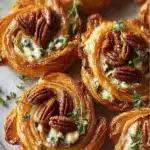 Blue Cheese Walnut Thyme Puff Pastry Twirl Recipe