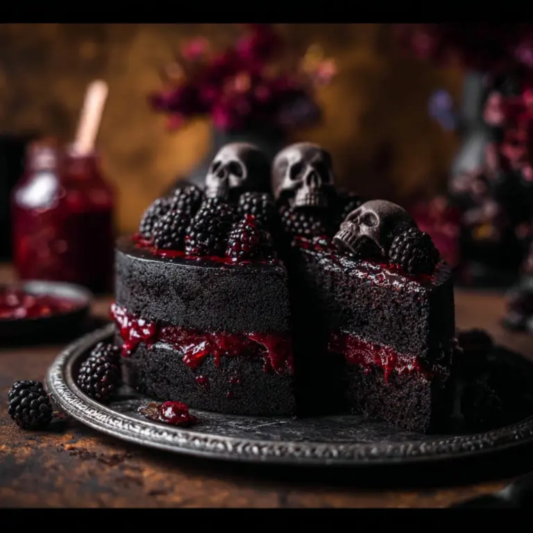 Spooky Black Velvet Halloween Cake Recipe