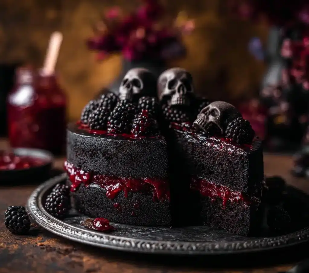 Spooky Black Velvet Halloween Cake Recipe