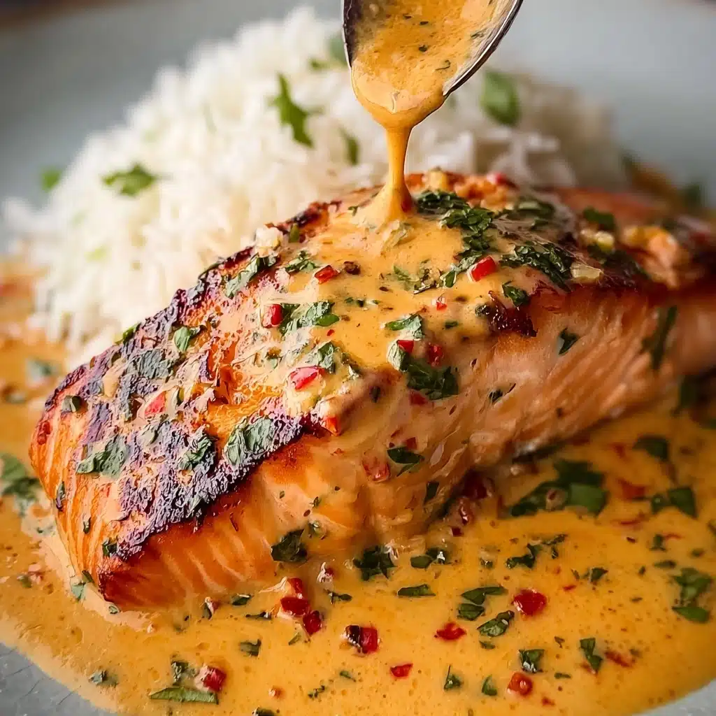 Creamy Roasted Red Pepper Salmon Recipe – Delicious & Easy Recipe - Recipe Image