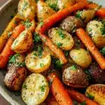 Garlic Herb Roasted Potatoes, Carrots, and Zucchini Recipe