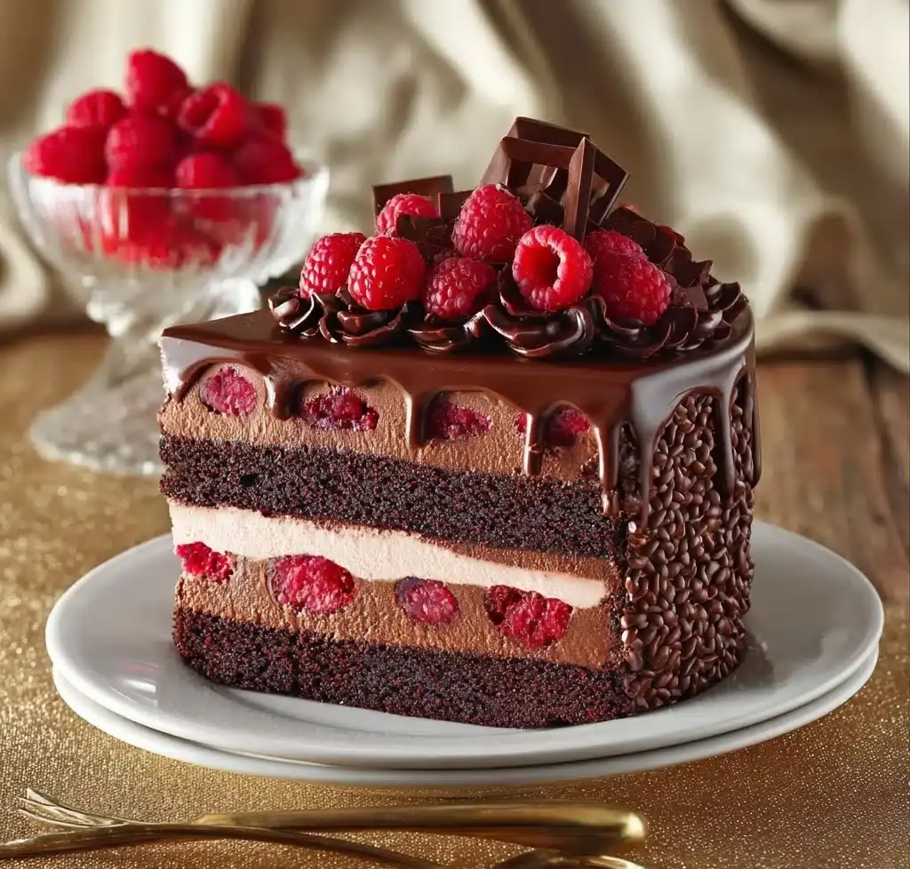 Dark Chocolate Raspberry Mousse Cake Recipe