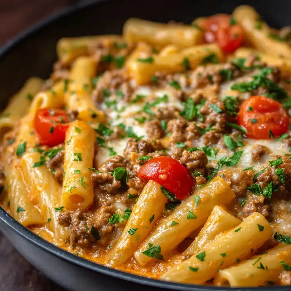 High Protein Creamy Beef Pasta Recipe - Recipe Image