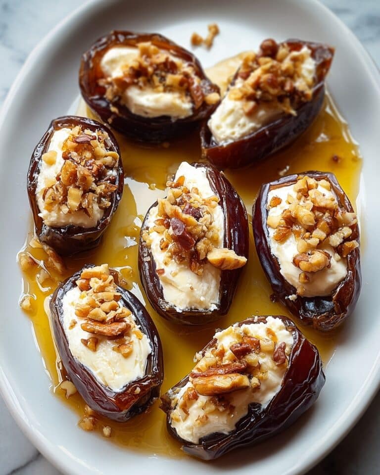 Mascarpone Stuffed Dates with Maple Drizzle Recipe