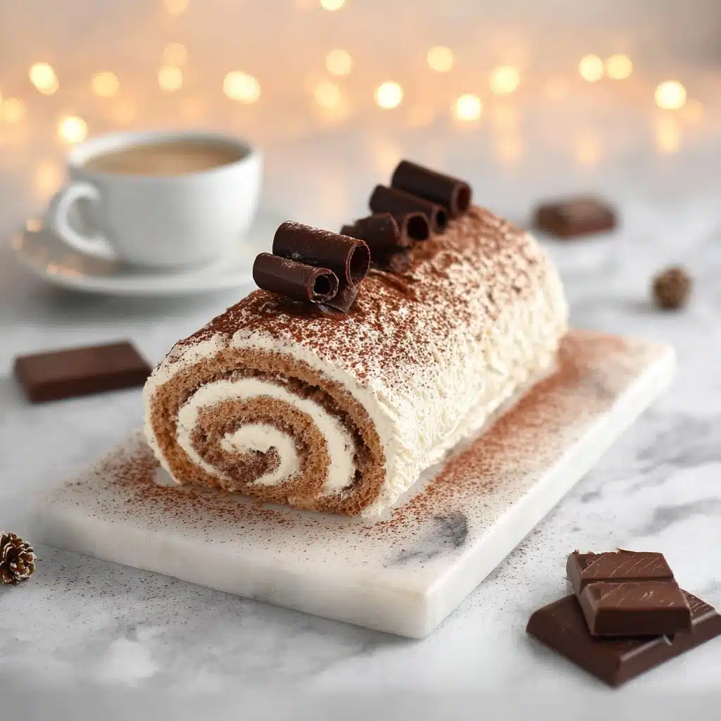 Gourmet Tiramisu Yule Log Cake Recipe - Recipe Image