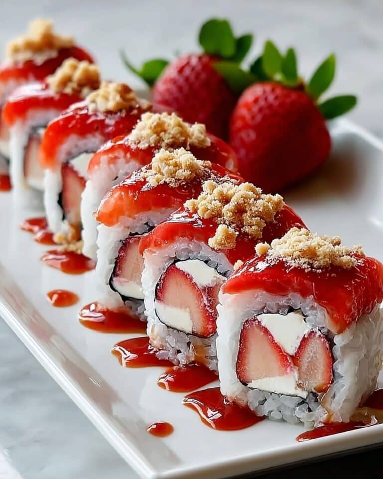 Creative & Cute Strawberry Shortcake Sushi Roll Dessert Recipe