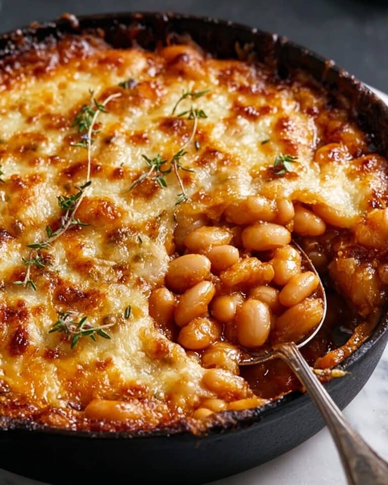 Comforting and Easy Cheesy White Bean Tomato Bake Recipe