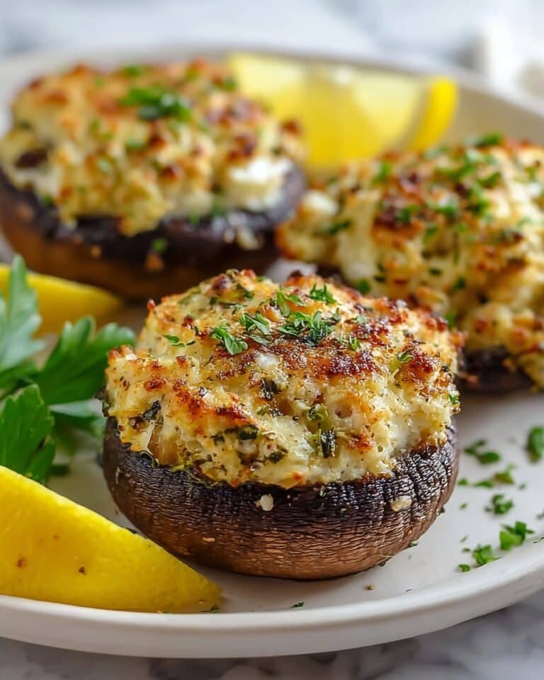 Tasty Crab Stuffed Portobello Mushrooms Recipe