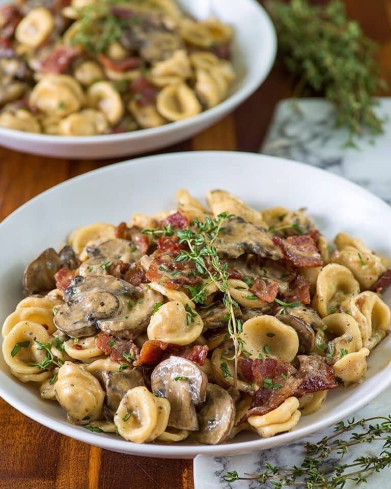 Orecchiette with Mushroom Thyme Sauce Recipe