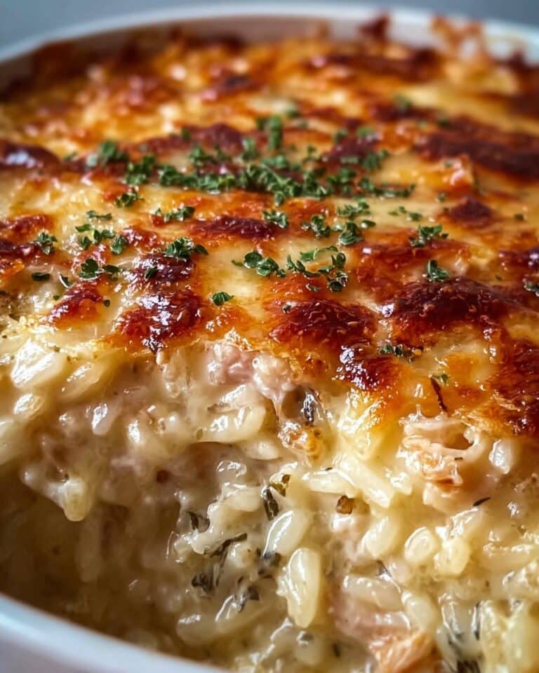 Dump-and-Bake Chicken Alfredo Rice Casserole Recipe