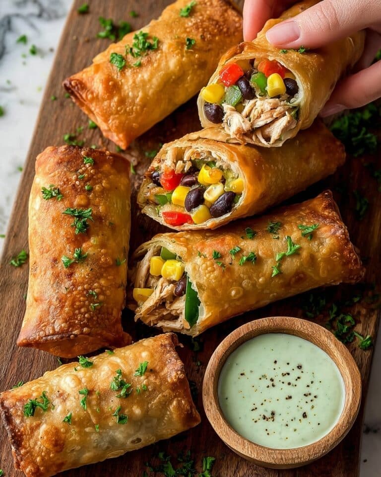 Chili Lime Southwest Eggrolls with Creamy Cilantro Dipping Sauce Recipe