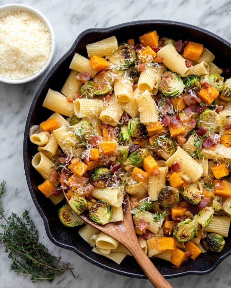 Bacon Brussels Sprouts Butternut Squash Pasta Recipe