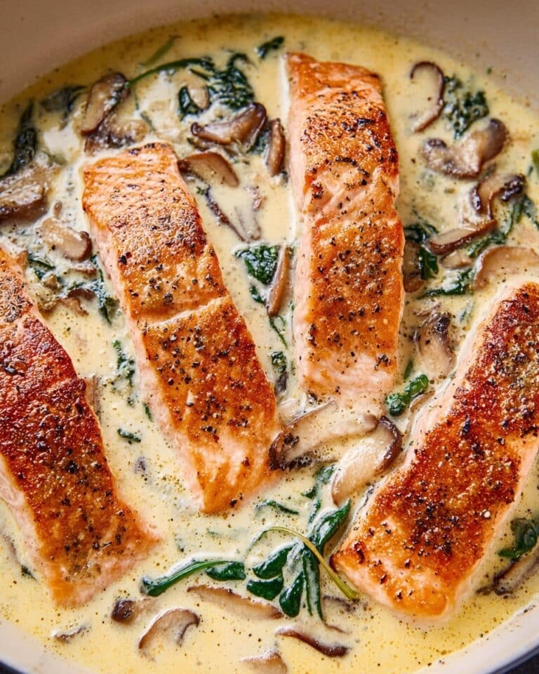 Tuscan Salmon with Parmesan Cream Sauce Recipe