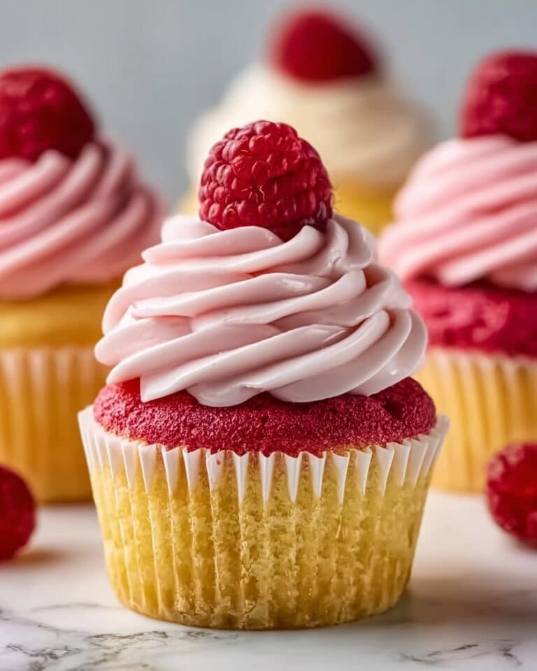 Raspberry Cupcakes with Raspberry Filling and Russian Buttercream Recipe