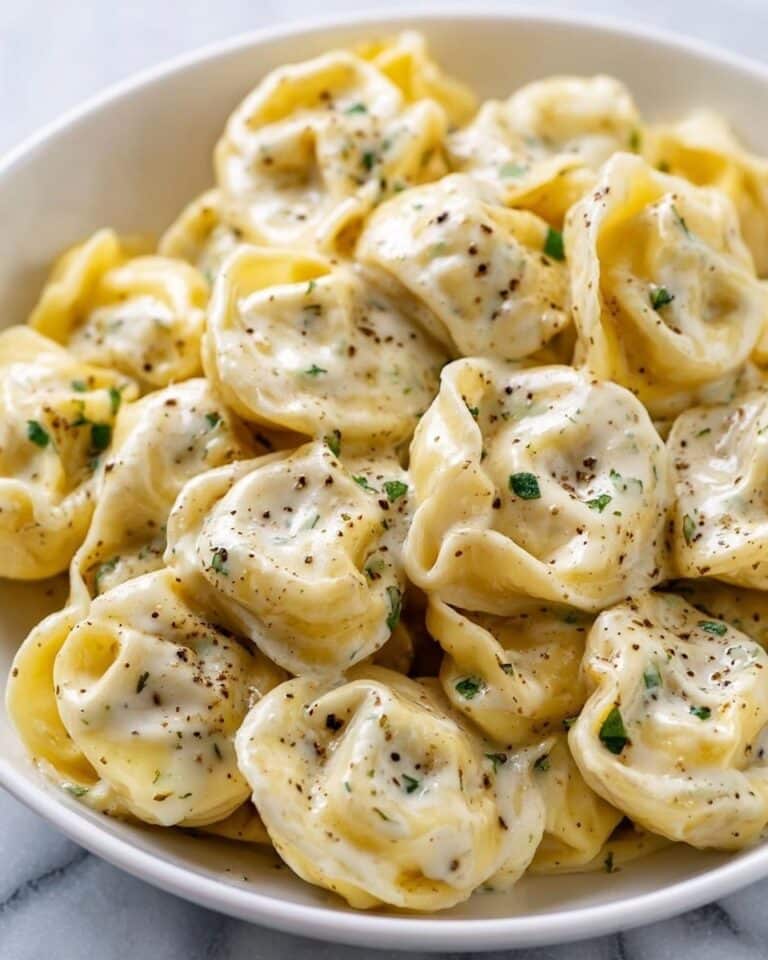 Creamy Parmesan and Asiago Tortellini with Herb Sauce Recipe