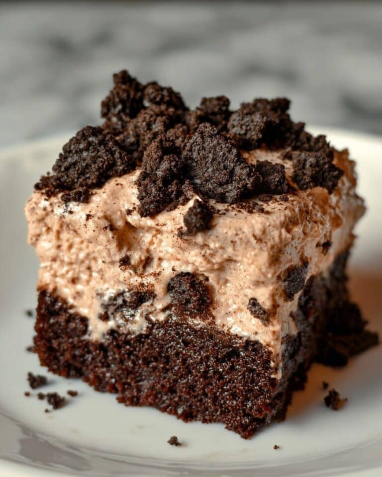 Dirt Cake Recipe with Hot Fudge, Oreo Topping, and Cool Whip Recipe
