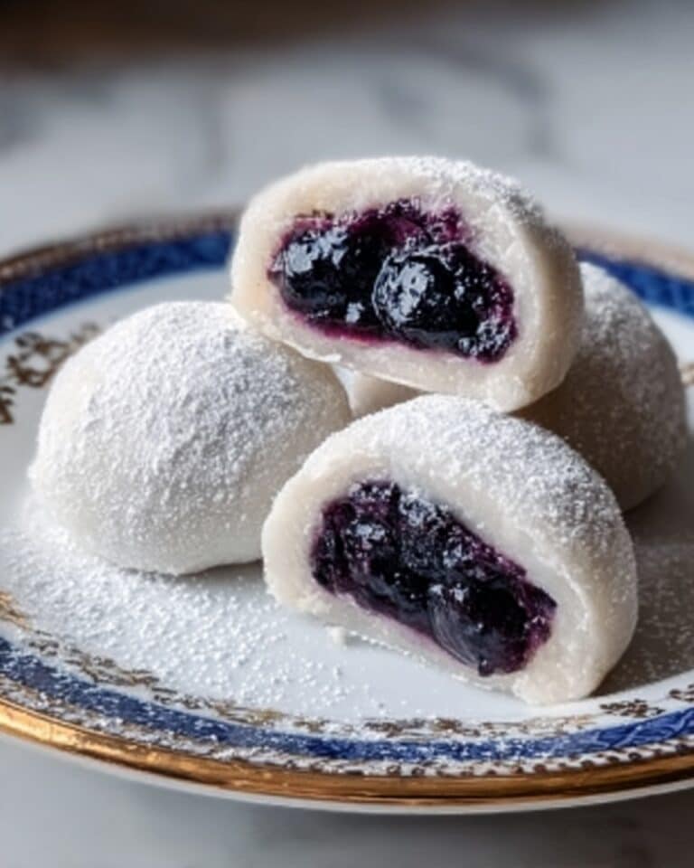 Blueberry-Filled Almond Snowball Cookies Recipe