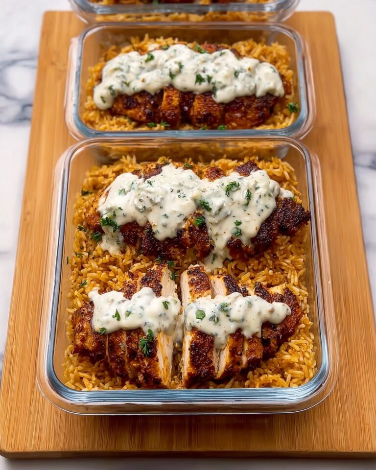 High Protein Creamy Cajun Chicken with Garlic Rice Recipe