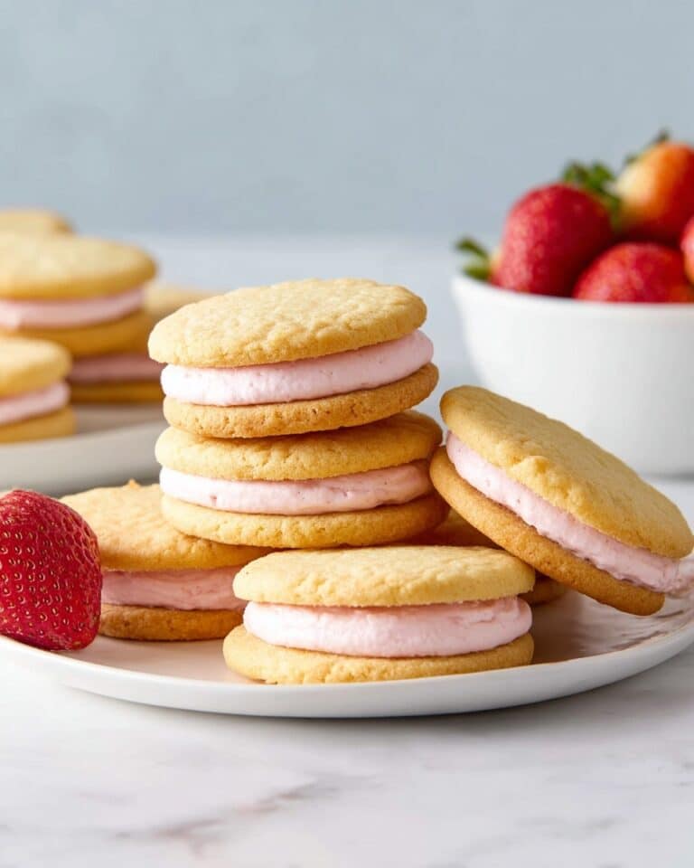 Lemon Sandwich Cookies with Strawberry Frosting Recipe