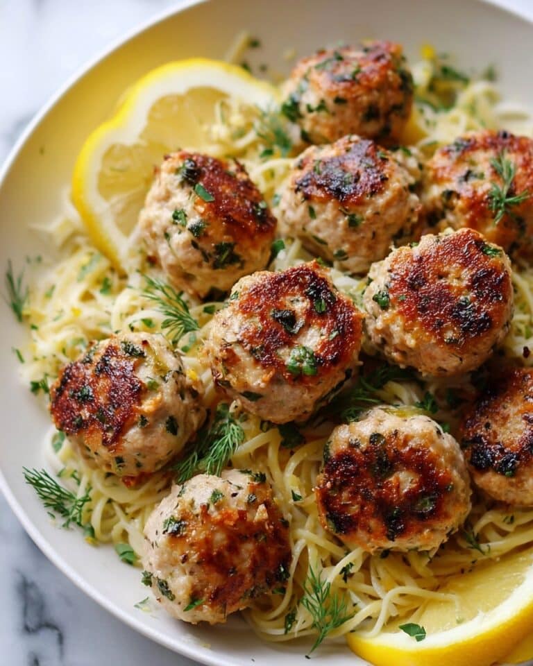 Greek Chicken Meatballs with Lemon Orzo Recipe