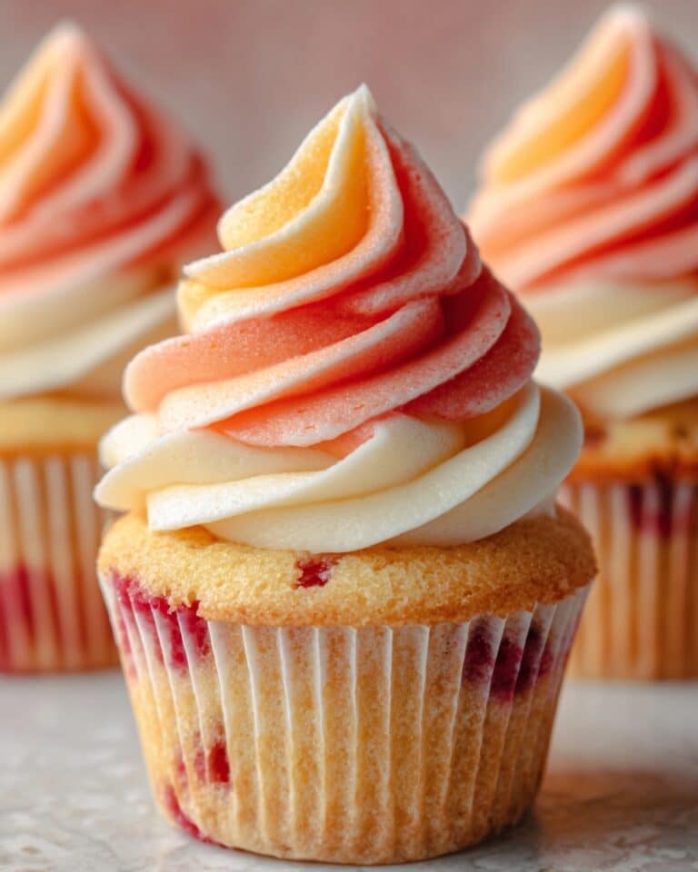 Mango Strawberry Sunset Cupcakes Recipe