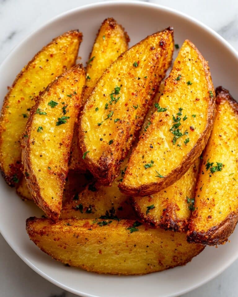 Baked Garlic Parmesan Potato Wedges Recipe