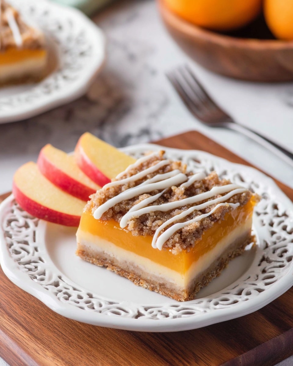 A slice of pie with two layers is shown on a white plate sitting on a white marbled surface. The bottom layer is a light brown crumb crust with a rough texture, covering the base and slightly rising on the edges. The top layer is pale yellow, smooth, and creamy, forming a thick, even filling. The edges where the filling meets the crust are clean and well-defined. Photo taken with an iphone --ar 4:5 --v 7